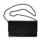 Reclaimed Leather Shoulder Bag - Black (8483280355676)