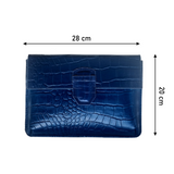 Reclaimed Leather Pouch - Storm Sky Blue (8480179716444)