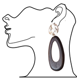 Baroque Wood and Metal Earrings (6943942869171)