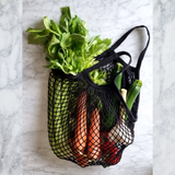 Long Handles - Organic Cotton Grocery Shopping Net - Pine Green (7316661108915)