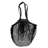 Long Handles - Organic Cotton - Reusable Grocery Mesh Shopping Bag - White (7317035057331)