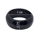 Lacquered Natural Large Wood Bangle - Black (7290868039859)