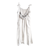 Adorned Linen and Cotton Slip Dress (6982553960627)
