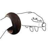 Lacquered Natural Large Wood Bangle - Black (7290868039859)