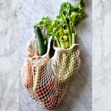 Long Handles - Organic Cotton Grocery Shopping Net - Beige (7315290128563)
