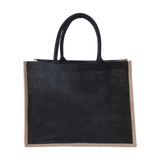 Jute Grocery Shopping Tote- Black (6970414956723)