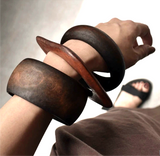 Natural Wood Bangle (7289376669875)