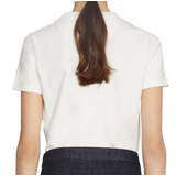 High Round Collar White T-shirt - Organic Cotton - Women (6246288064691)