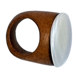 Wooden and Mother of Pearl Ring (7274903699635)