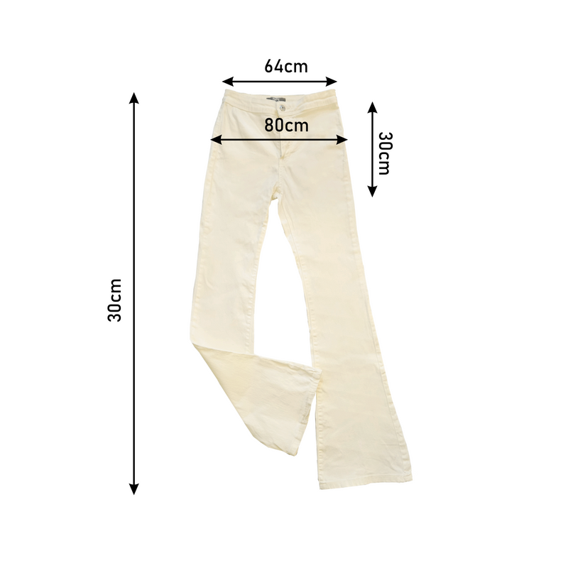 High waist Flared / Bootcut Off White Denim - Size 36 - Bershka (8755054739804)