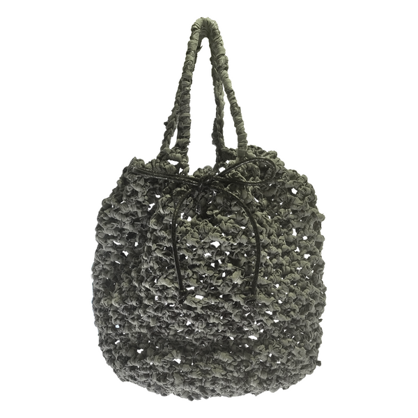 Hand-Crocheted Reclaimed Leather Tote (8478412243292)