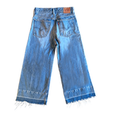 Wide Leg Distressed Fringed Bleach Denim - Levi Strauss (8748169986396)