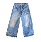 Wide Leg Distressed Fringed Bleach Denim - Levi Strauss (8748169986396)