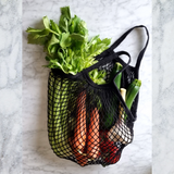 Organic Cotton - Grocery Net Bags Organic - Long Handles - Turquoise (7277578649779)