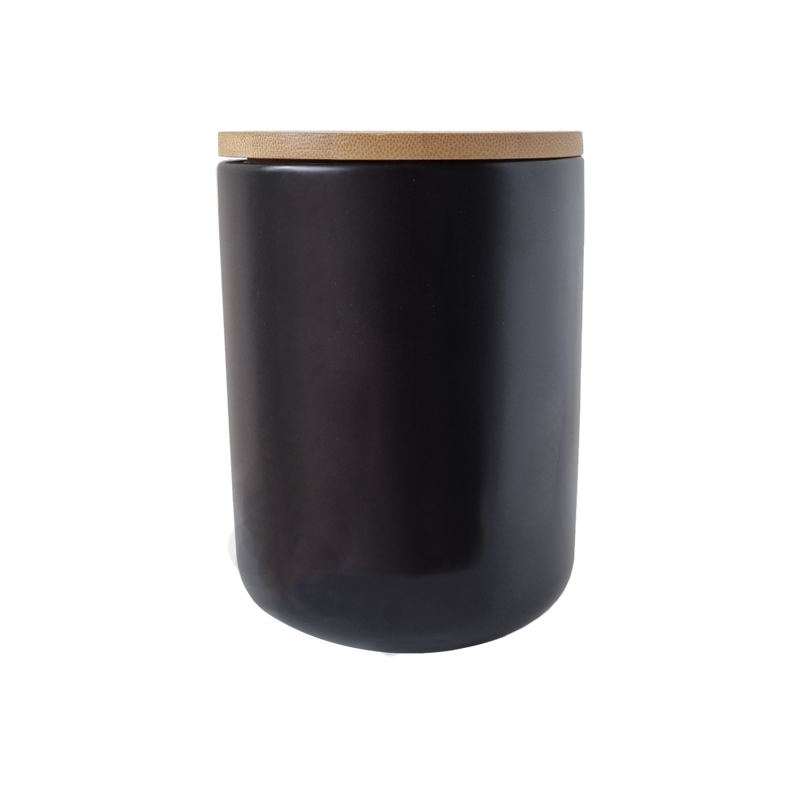 Ceramic Storage Jar - Black - 800 ml (6845533814963)