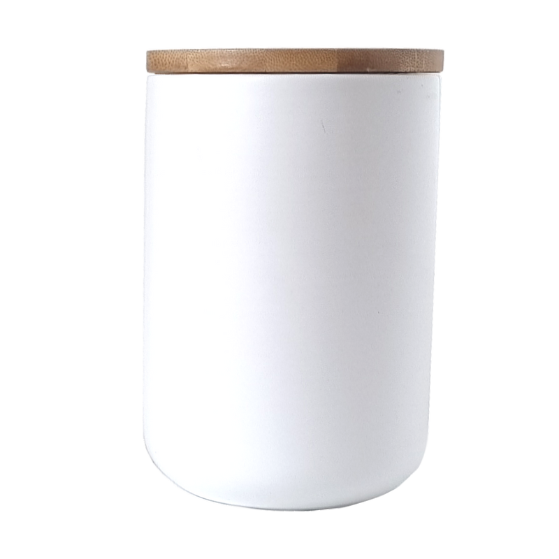 Ceramic Storage Jar - White - 1000ml (6844185641139)