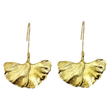 Gingko Leave Brass Earrings (7032862769331)