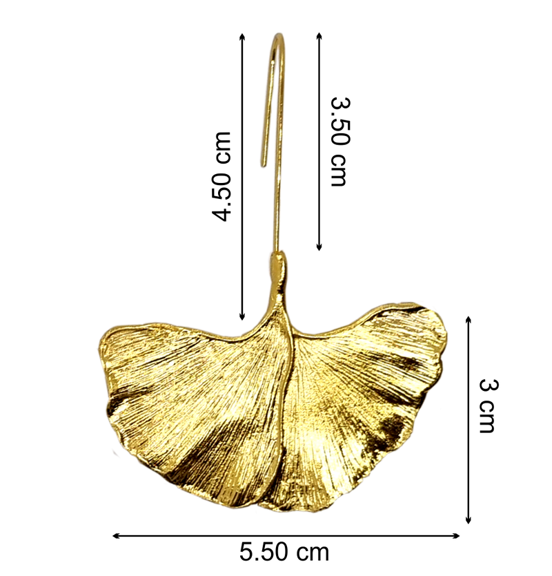 Gingko Leave Brass Earrings (7032862769331)