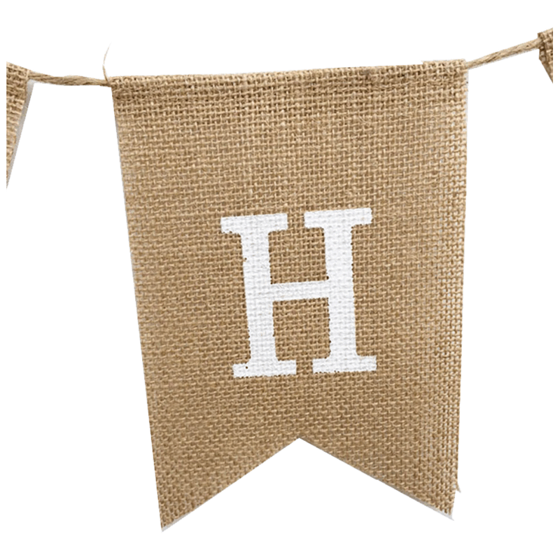 Birthday Garland - Natural Jute - White Letters (6259100188851)