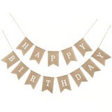 Birthday Garland - Natural Jute - White Letters (6259100188851)