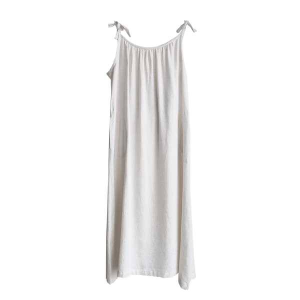 Adorned Linen and Cotton Slip Dress (6982553960627)