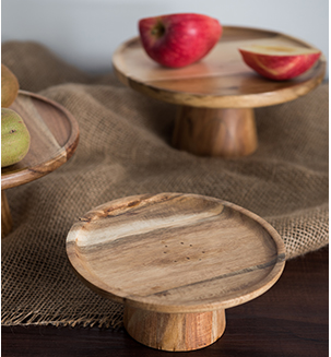 Hard Wood Cake Stand - Large (6827901452467)