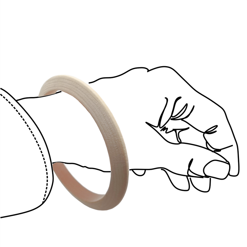 Natural Wood Bangle - White (7290379731123)