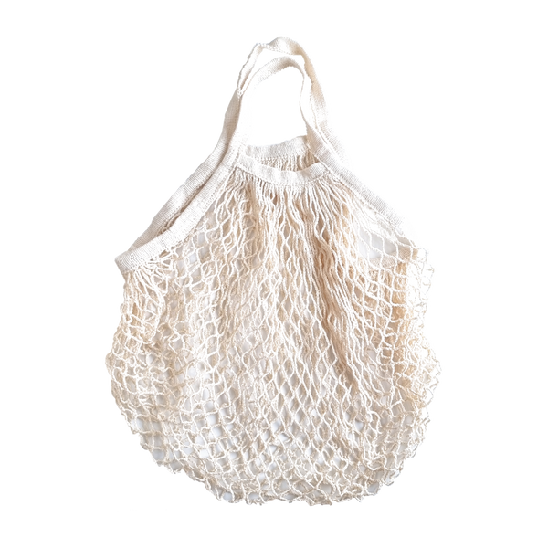 Organic Cotton - Reusable Grocery Mesh Shopping Bag - Beige (7286528508083)