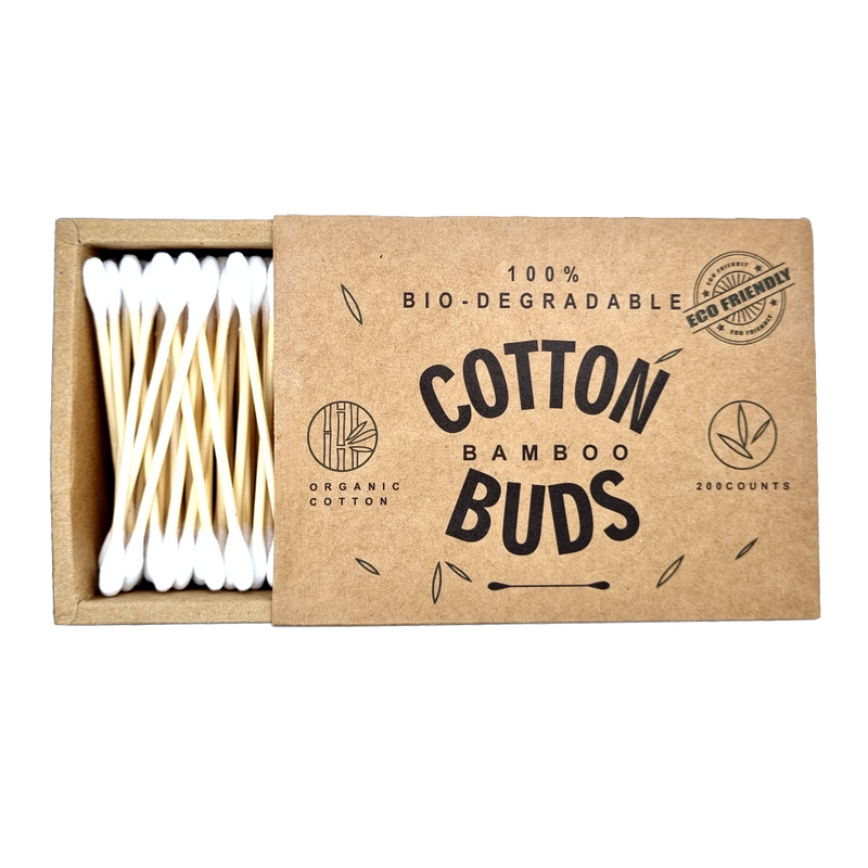 100Pcs Bamboo Cotton Buds Wood Natural Bodegradable Cotton Swabs Qtps Ear Buds | EBay