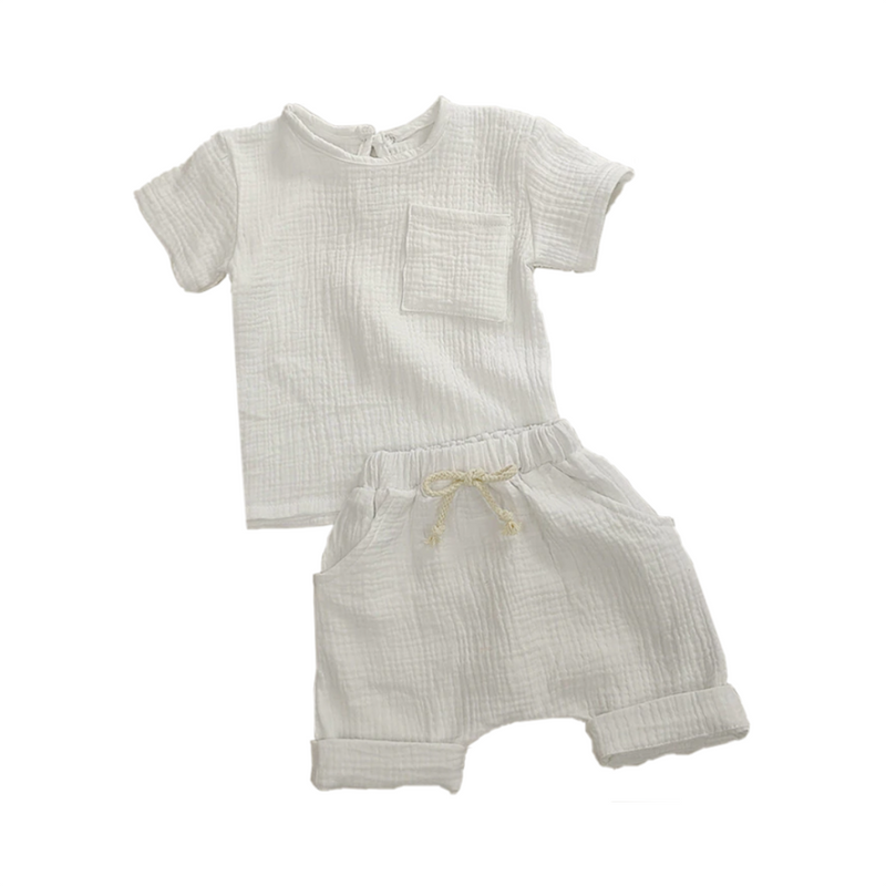 Organic Cotton Baby Set - Short and Top - Ochre (7288989843635)