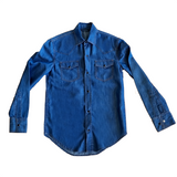 Long Sleeve Western Shirt - Organic Cotton - Blue (7292660121779)