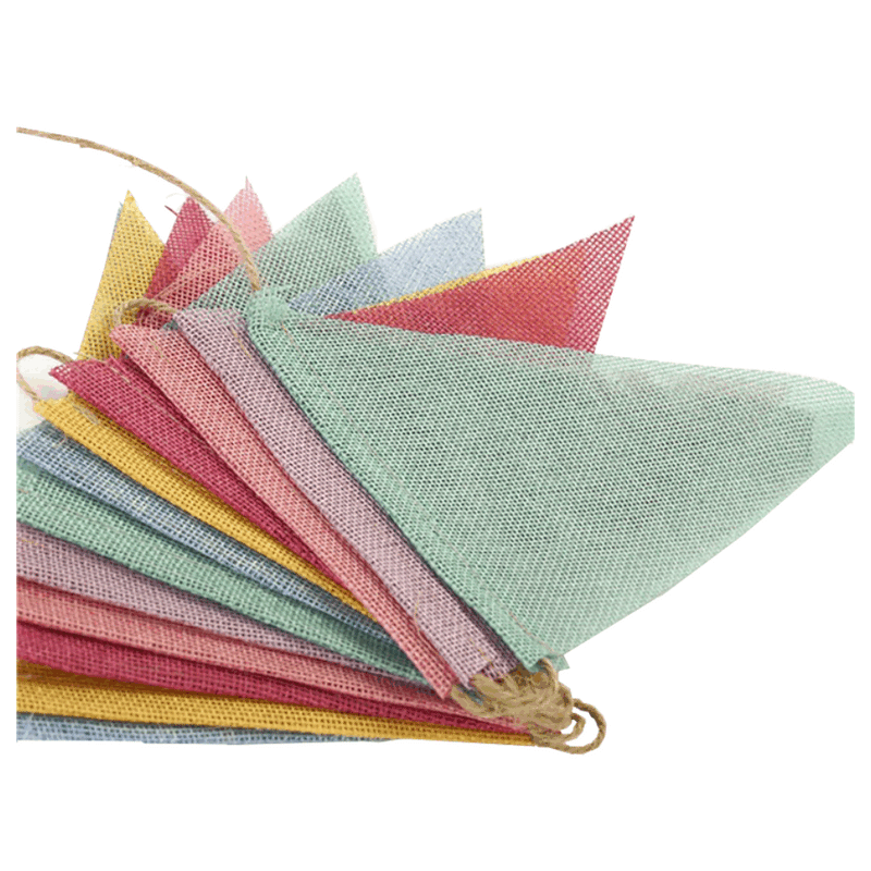 Pastel Party Flag Garland - Natural Jute (6256002105523)