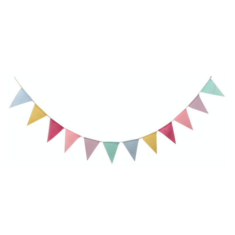 Pastel Party Flag Garland - Natural Jute (6256002105523)