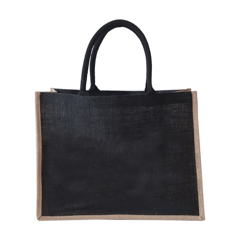 Jute Grocery Shopping Tote- Black (6970414956723)