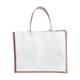 Jute Grocery Shopping Tote- White (6970483310771)