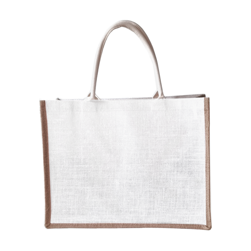 Jute Grocery Shopping Tote- White (6970483310771)