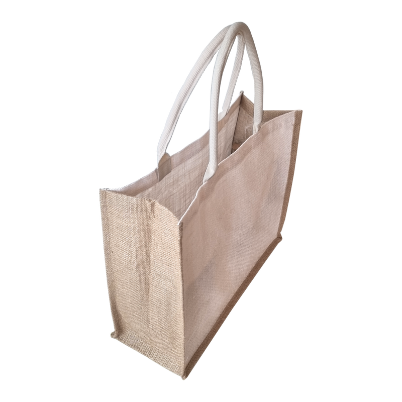 Jute Grocery Shopping Tote- White (6970483310771)