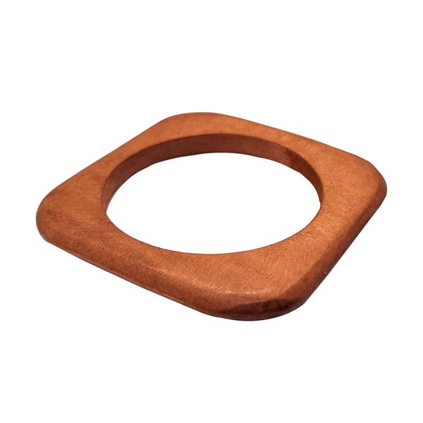 Natural Wood Squoval Bangle - Red Wood (7290408304819)