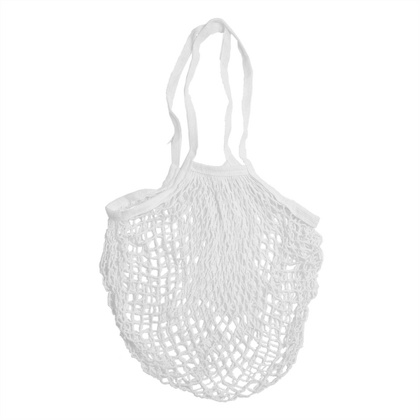Long Handles - Organic Cotton Grocery Shopping Net - White (7317035057331)