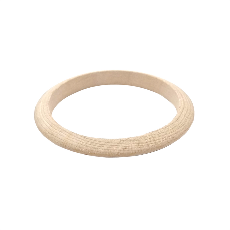 Natural Wood Bangle - White (7290379731123)