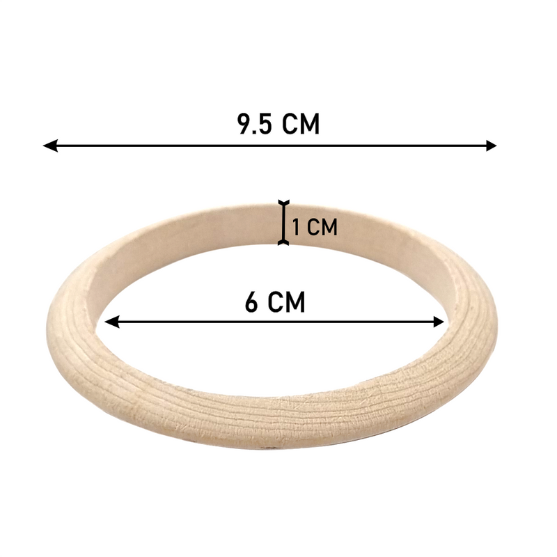 Natural Wood Bangle - White (7290379731123)