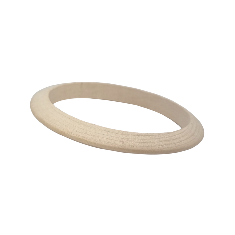 Natural Wood Bangle - White (7290379731123)